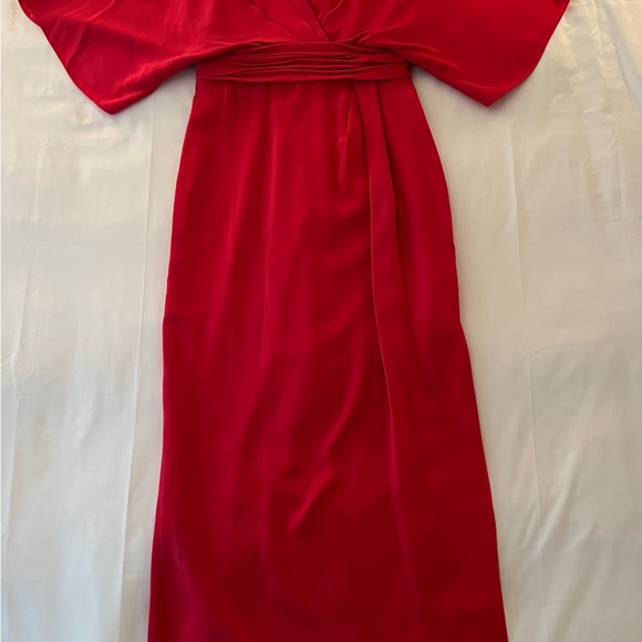 Theia Red Slik Midi Maxi dress - Picture 9 of 12